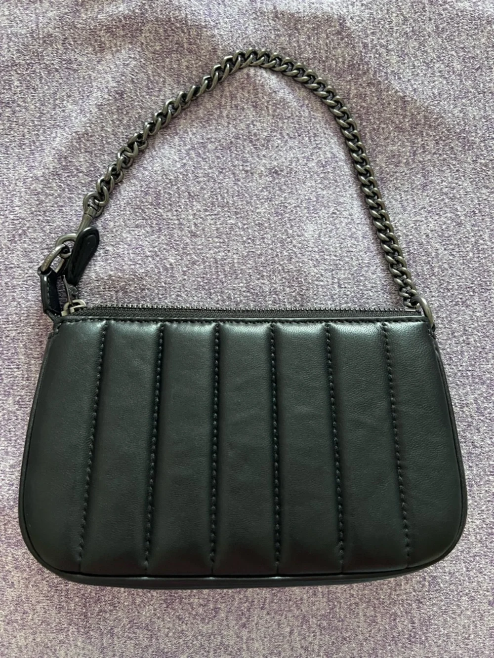 Coach Black Quilted Mini Shoulder Bag with Chain Strap - Picture 2 of 5